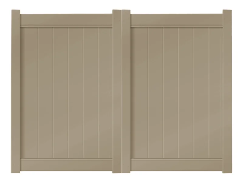 8 x 6 Khaki Double Drive Vinyl Gate