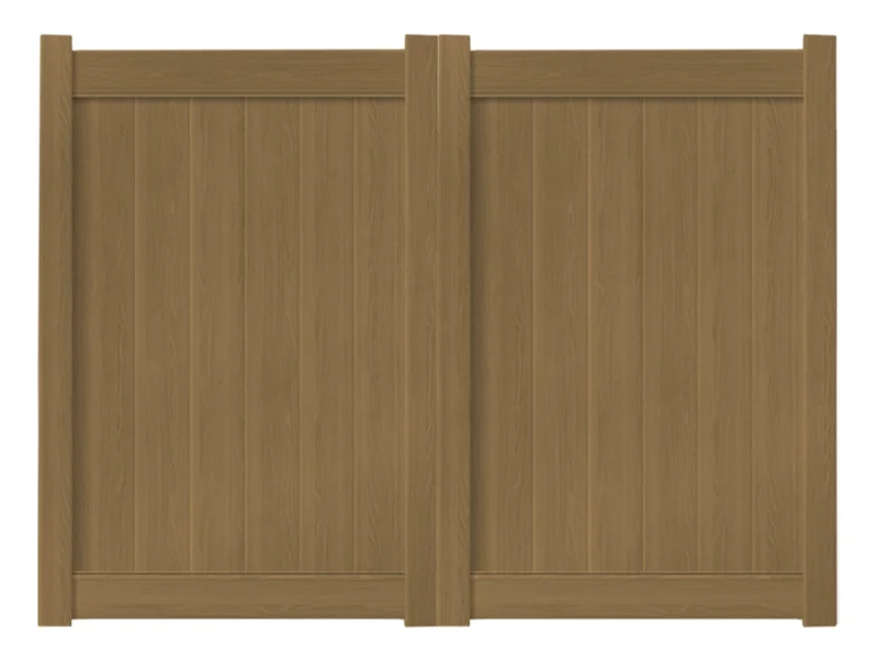 8 x 6 Natural Cedar Double Drive Vinyl Gate