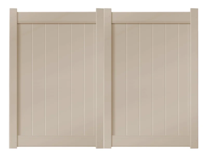 8 x 6 Sandstone Double Drive Vinyl Gate