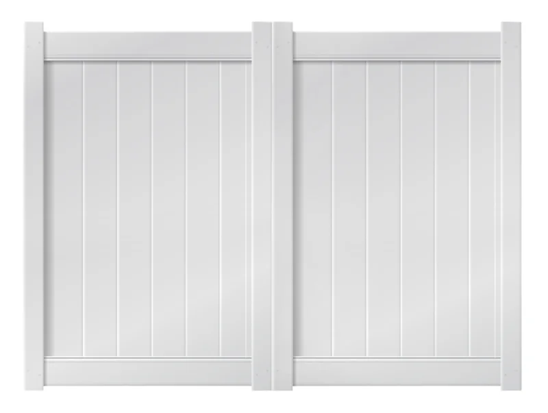 8 x 6 White Double Drive Vinyl Gate