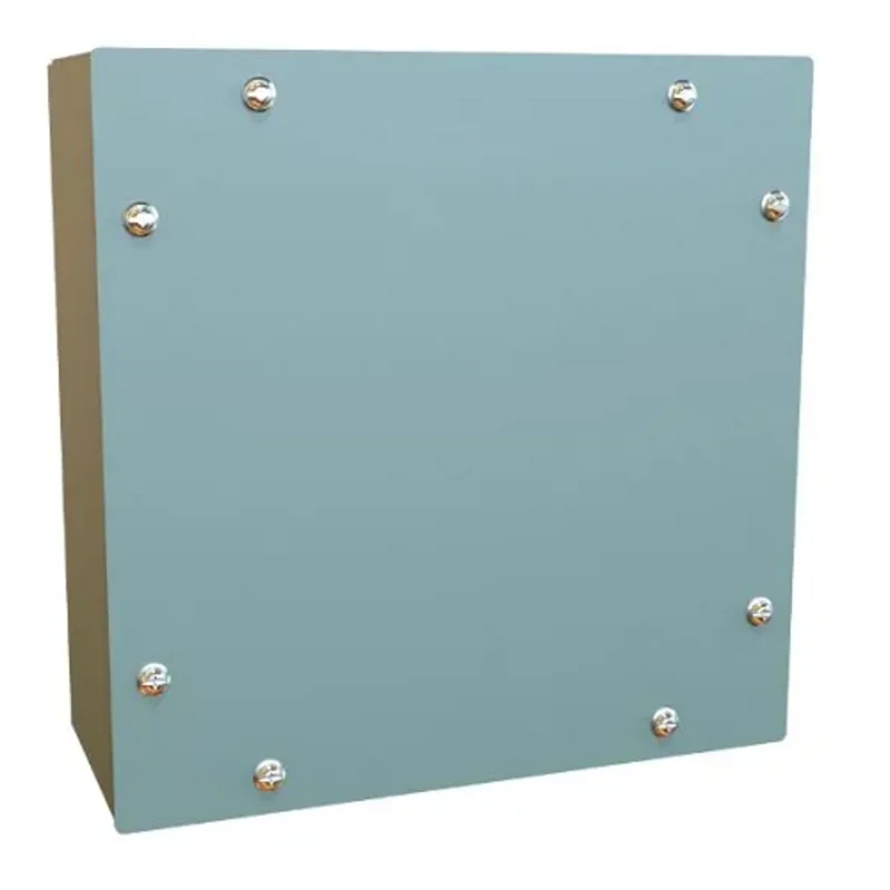8" x 8" x 4" Mild Steel Screw Cover Junction Box Gray C3SC884GY