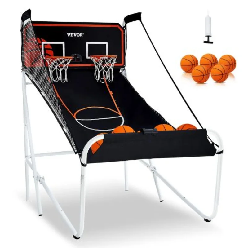 80 x 54 x 81 In Foldable 2-Player Basketball Arcade Game with Electronic Scoreboard for Kids Adults