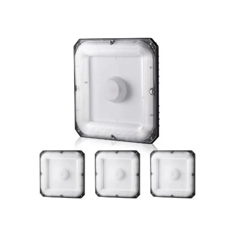 80W Outdoor 4 Pack LED 8800LM 5000K Daylight Canopy Ceiling Lighting Fixtures Kit For Garage & Warehouse