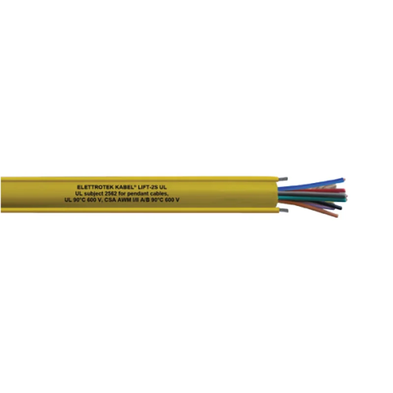 84' 16 AWG 8C Stranded Bare Copper Unshielded Yellow PVC LIFT-2S UL Pendant Cable