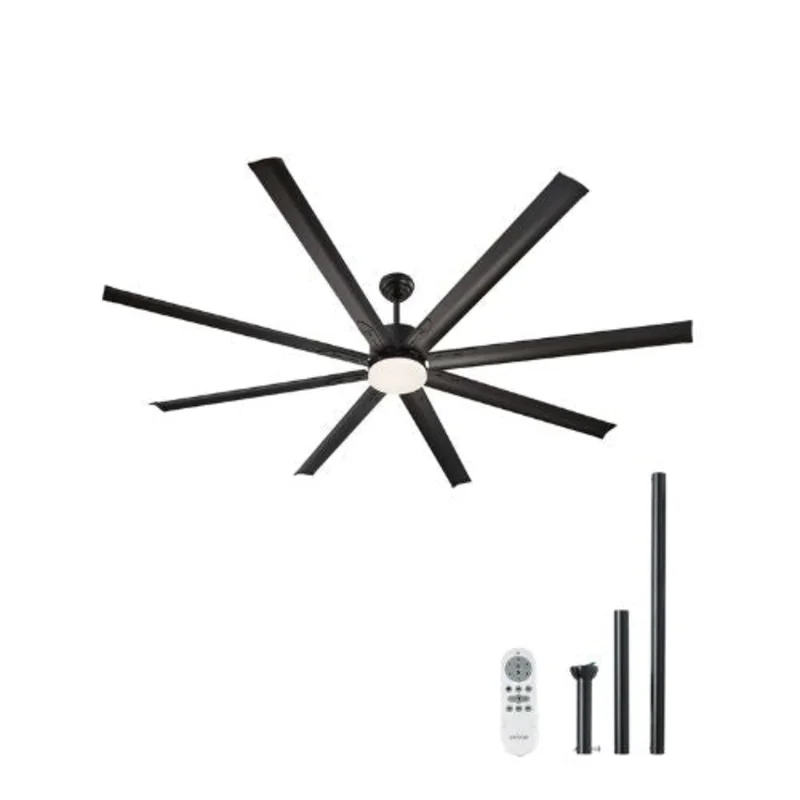 84" Ceiling Fan with Light, 6-Speed Remote Dimmable Reversible Motor