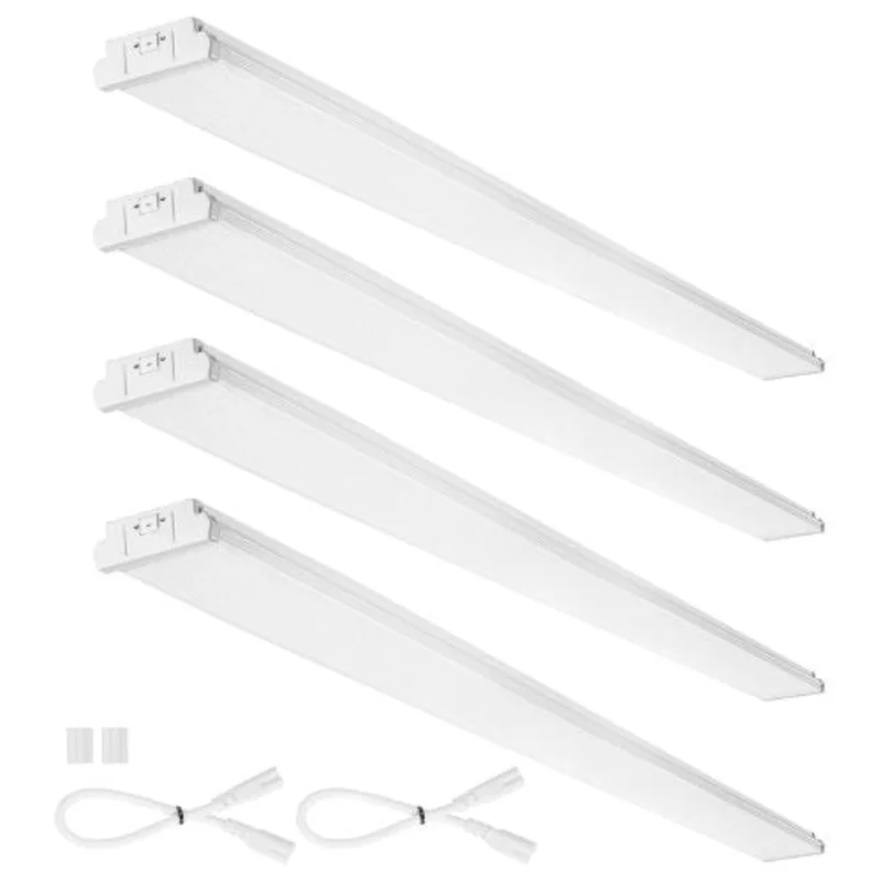 8FT LED Wraparound Light 110W 10000LM Flush Mount Shop Light 6500K Daylight Ceiling Fixture FCC Listed (4 Pack)