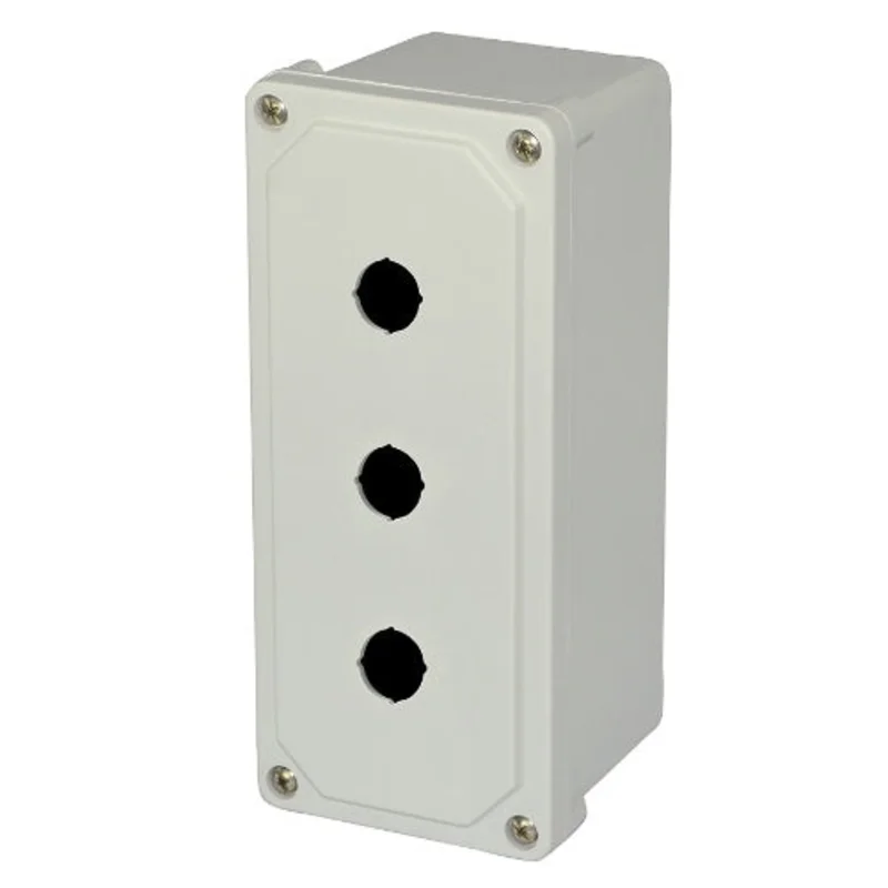 9 Inch Height 3 Hole NEMA 4X Polyester Screw Non Metallic Push Button Enclosure AM3PB22
