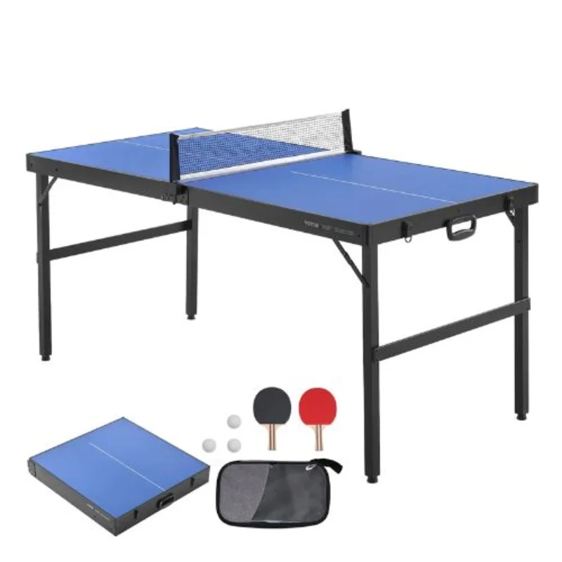 9 mm Portable Mid-Size Table Tennis Set  No Assembly for Playing
