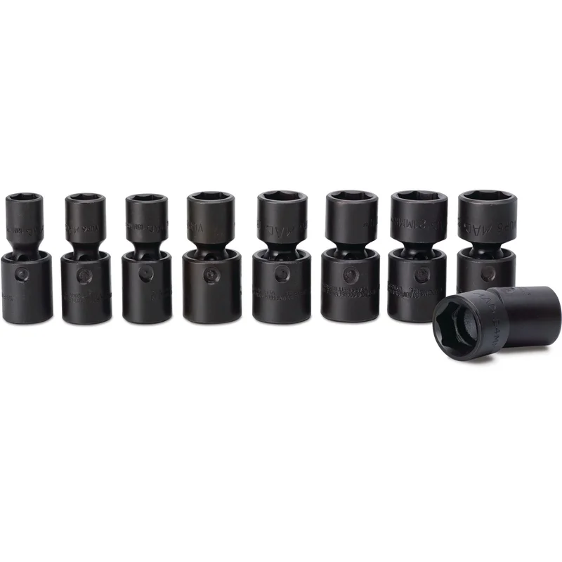 9-PC. 1/2" Drive Metric Impact Universal Socket Set - 6-PT.