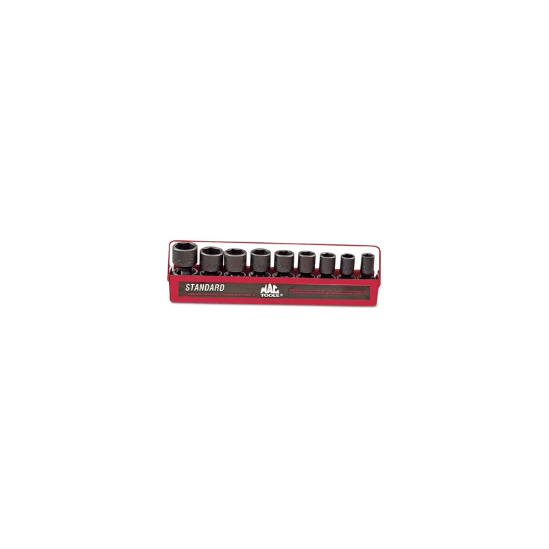 9-PC. 1/2" Drive SAE Impact Universal Socket Set - 6-PT.
