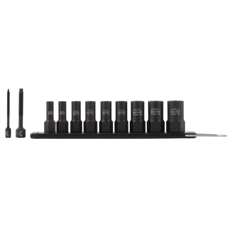 9-PC. 1/4" Drive R.B.R.T Metric Impact Foreign Object Removal (FOR) Extractor Socket Set