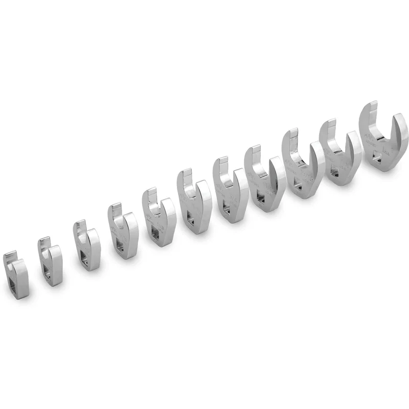 9-PC. 3/8 Drive SAE Long Open End Crowfoot Wrench Set