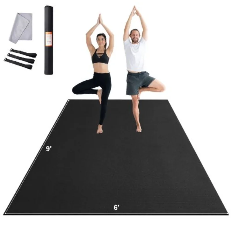 9x6Ft Non-Slip High Density Yoga Mat with Carry Strap  Perfect for Yoga Pilates & Floor Workouts