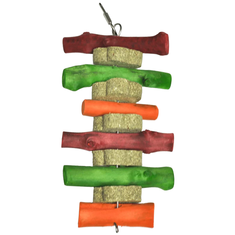 A&E Cage Colored Circle Hay Chew Stackers Small Animal Toy