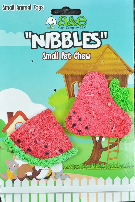 A&E Cage Loofah Strawberry and Watermelon Slice Small Animal Toy