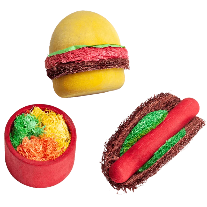 A&E Cage Summer Cookout Wood & Loofah Chews for Small Animals