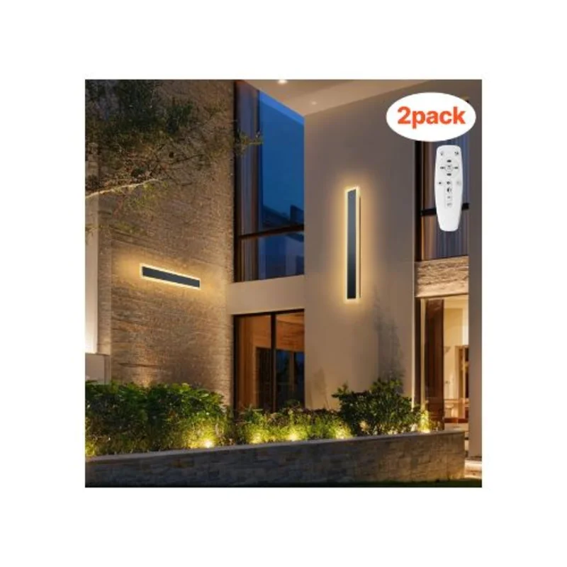 Adjustable Color Temperature Dimmable LED IP65 Waterproof Outdoor Wall Lights Fixtures 2 Pack