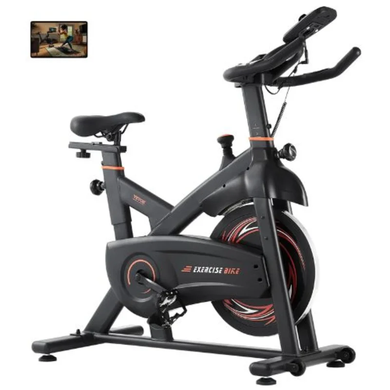 Adjustable Exercise Bike Magnetic Resistance Silent Belt Drive LCD Monitor Comfortable Seat