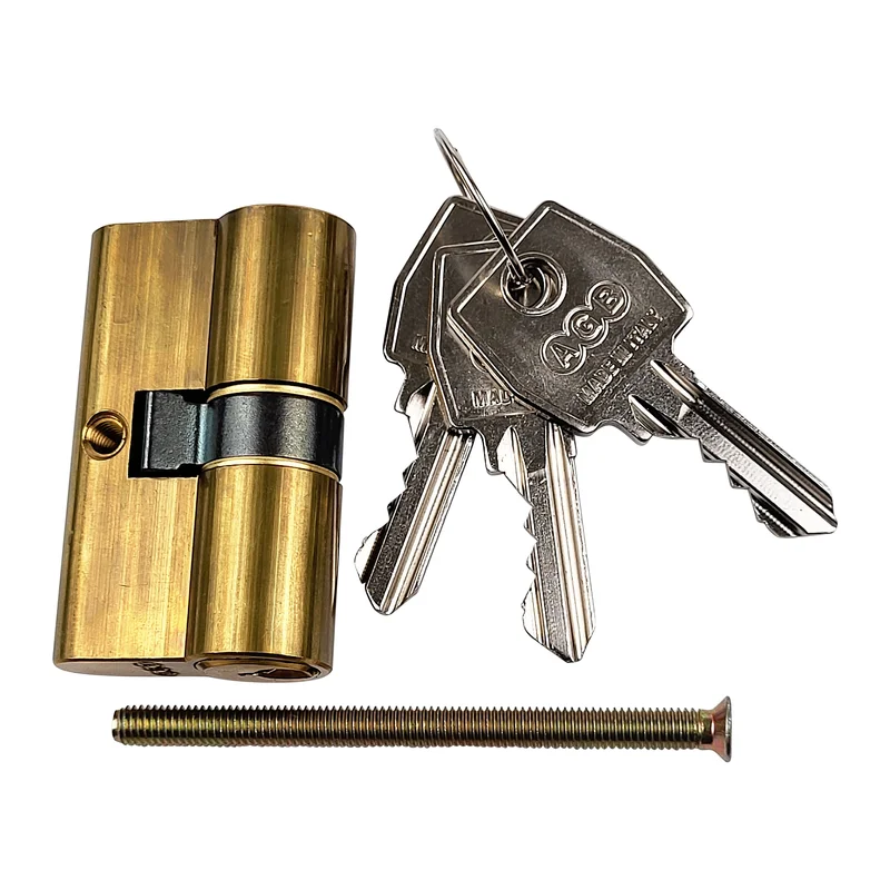 AGB Euro Profile 5 Pin Cylinder Key to Key. C603.XX.22.22 Made in Italy. Brass Finish