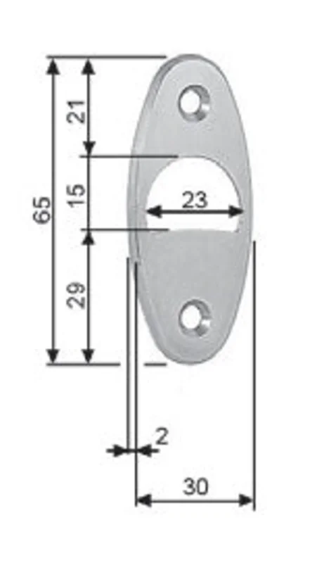 AGB Strike SLIP MEETING T ACO for Pocket Doors Silver