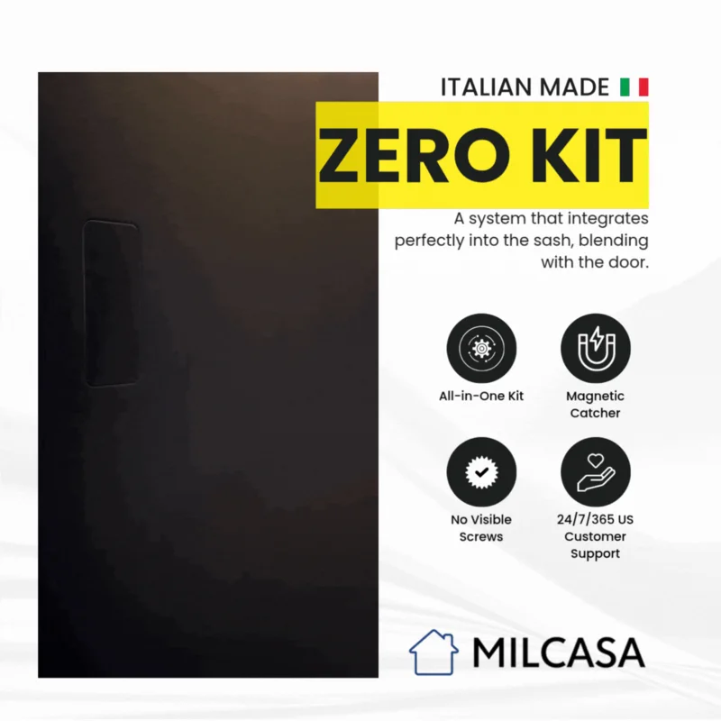 AGB ZERO KIT - Complete System for Internal Doors. Made in Italy Matte Black