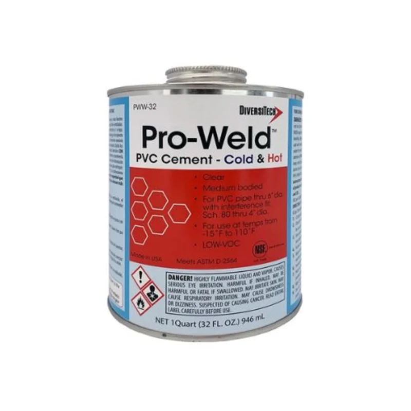 All Weather Extra Strong PVC Pipe & Fittings Cement Clear PWW-32