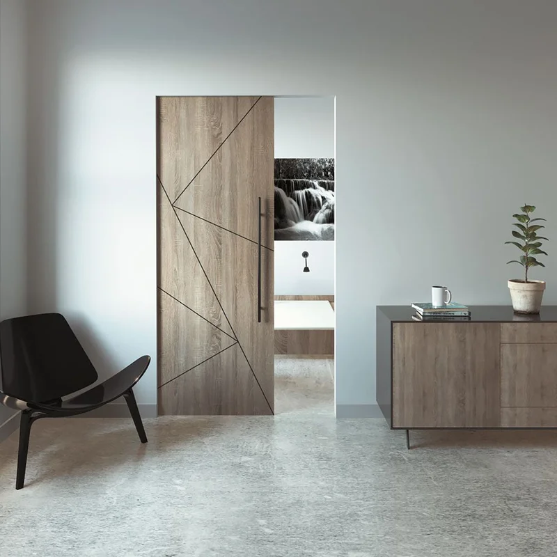 AluFrames Pocket Soft-Closing Sliding System for Wooden Doors. Made in Italy