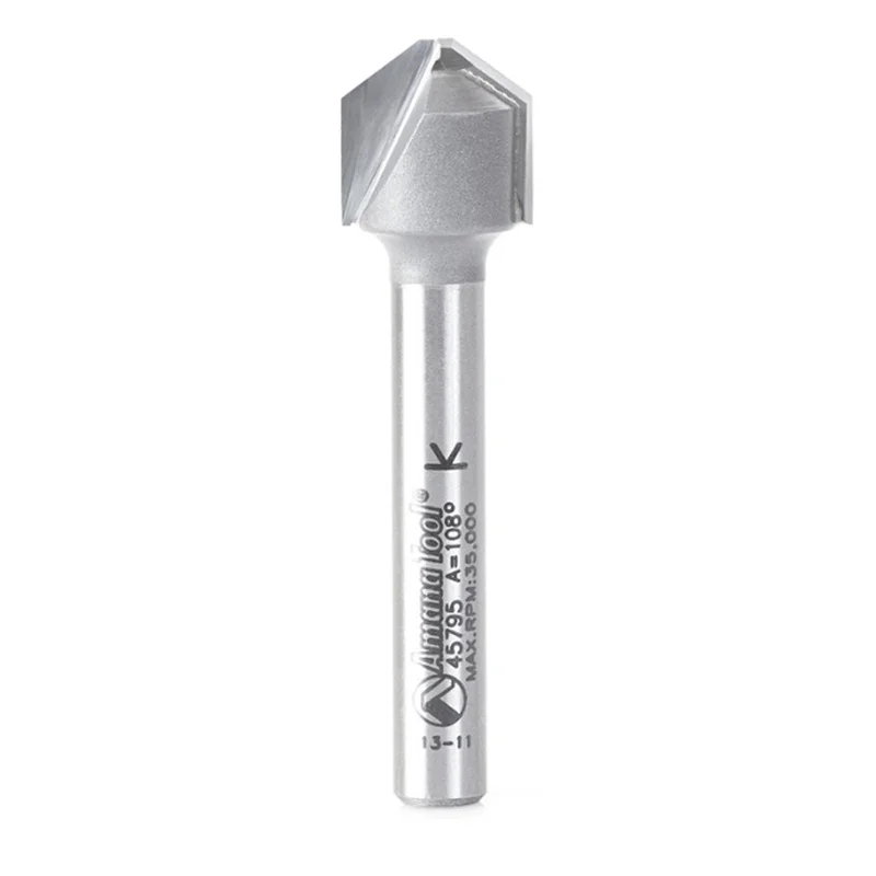 Amana 108 Carbide Tipped Double Edge Folding V-Groove Router Bit