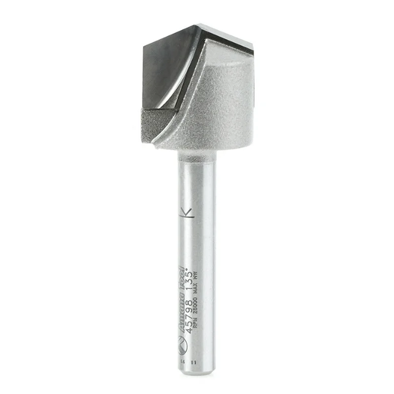 Amana 135 Double Edge Folding V-Groove Router Bit - 3/4" Diameter, 1/2" Cut, 1/4" Shank*