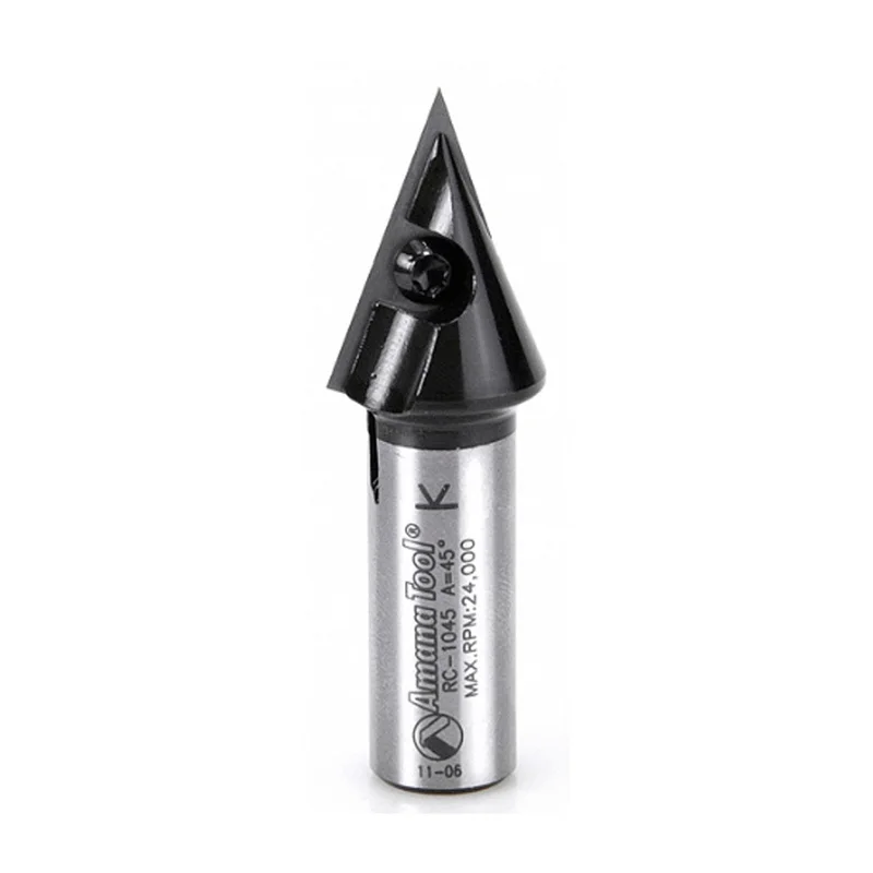 Amana 45 Insert CNC V Groove Router Bit - 13/16" Diameter, 7/8" Cut, 1/2" Shank*