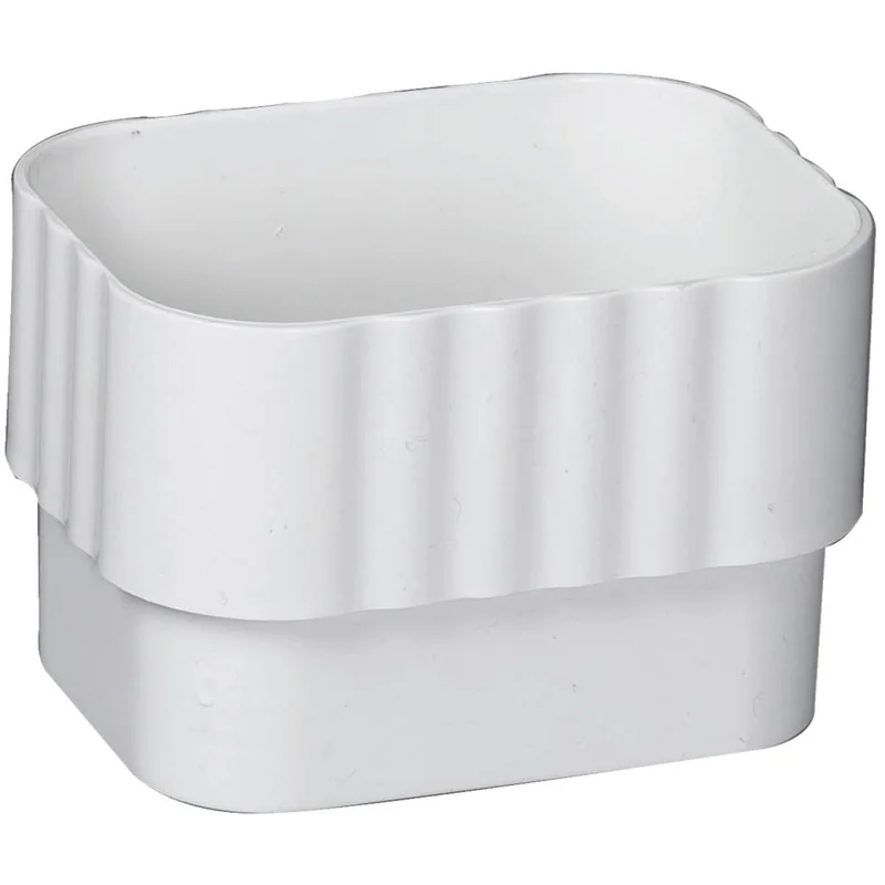Amerimax 2 In. x 3 In. Traditional K-Style White Vinyl Downspout Connector