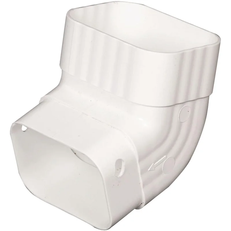 Amerimax 2 In. x 3 In. White Vinyl Front A Elbow