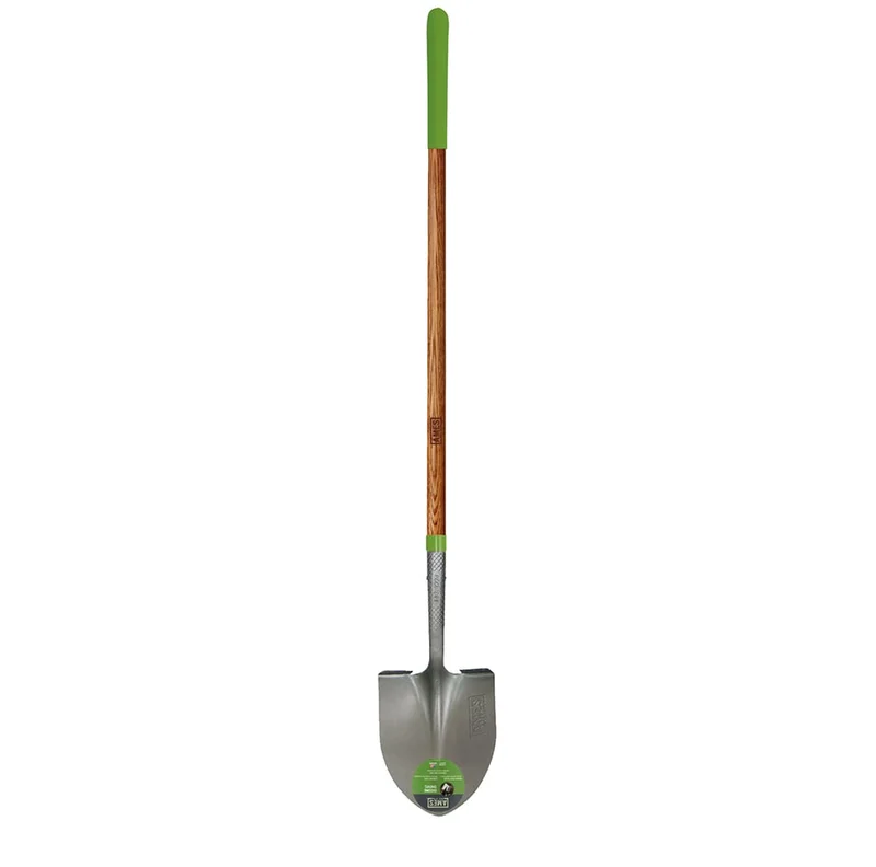 Ames Long Wood Handle Round Point Shovel