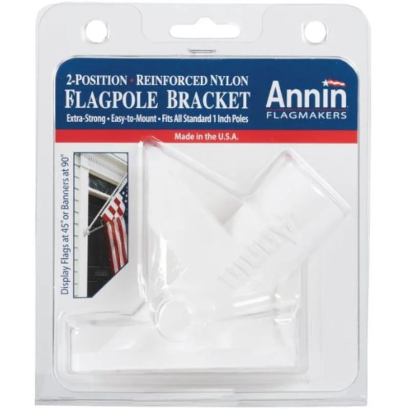 Annin Flagmakers Two-Way Flag Pole Bracket White