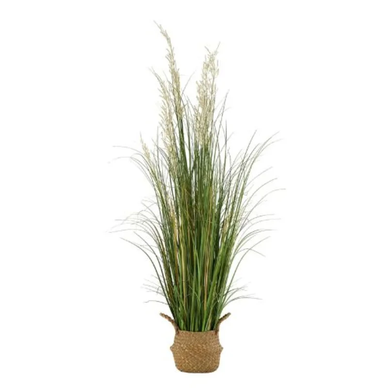 Artificial Reed Flower Grass 47" in Pot Premium PVC Fake Greenery Shrub for Indoor/Outdoor Home & Office Dcor (Pack of 1)