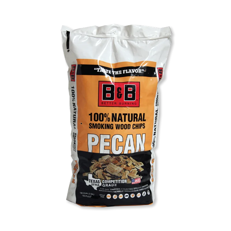 B&B Charcoal Pecan Wood Chips for Smoking