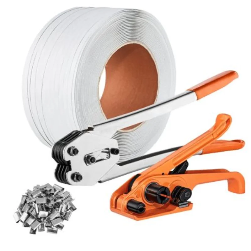 Banding Strapping Kit with Strapping Tensioner Tool Banding Sealer Tool Pallet Packaging Strapping Banding Kit