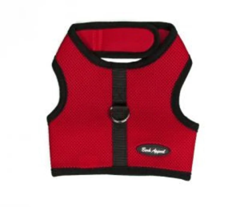 Bark Appeal Solid Wrap N Go Mesh Harness Red
