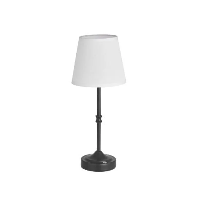 Battery Operated Modern Cordless Nightstand Lamps 2 Pack Rechargeable 5200mAh Fabric Shade 3 Level Brightness Black