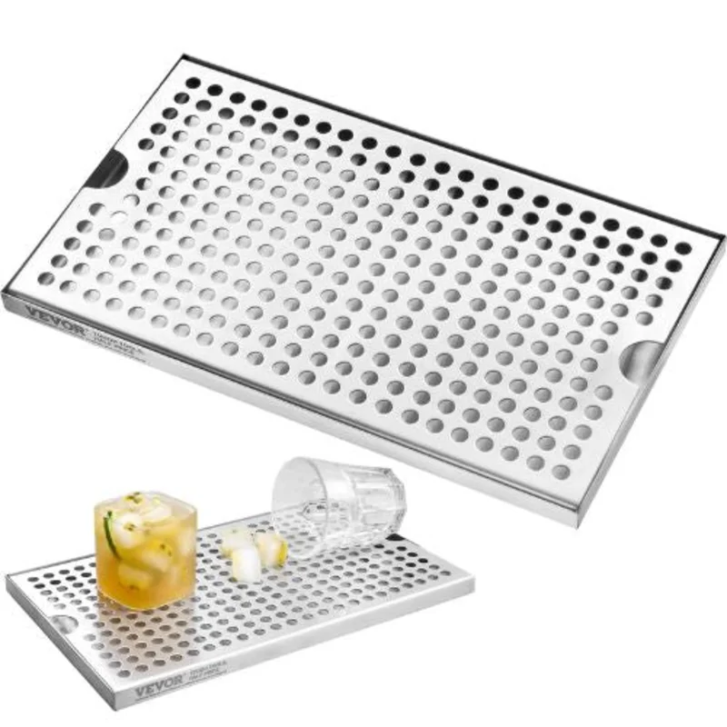 Beer Drip Tray 304 Stainless Steel with 4 Non-Slip Rubber Pads for Bar Coffee Shop DT-12 x 7 304