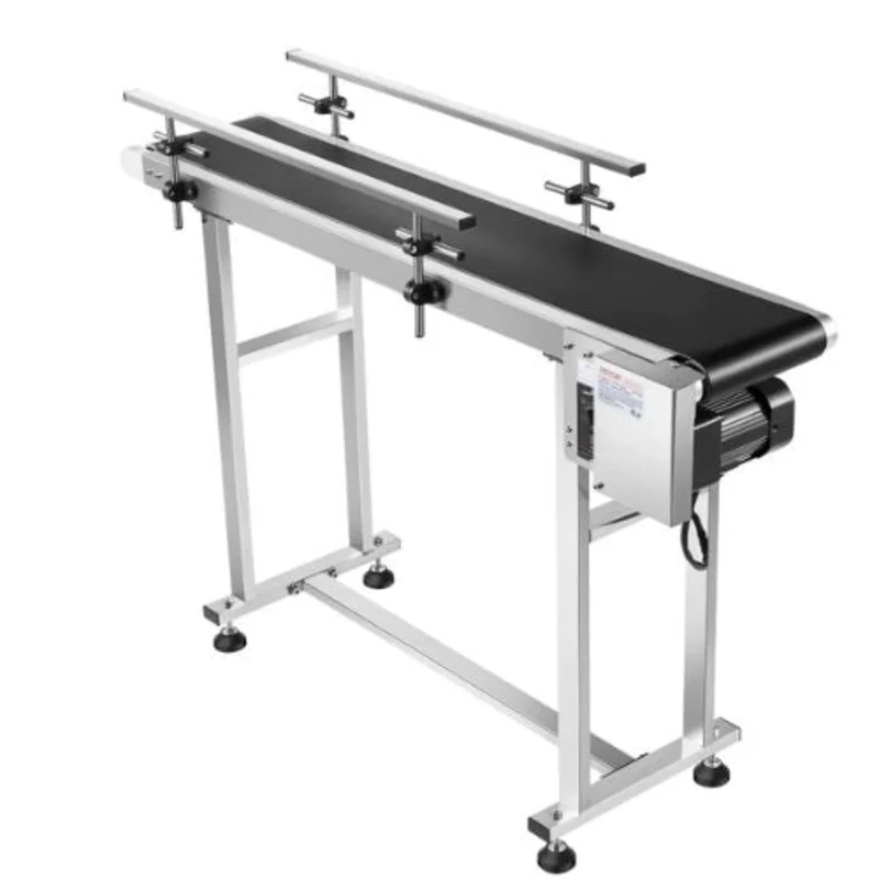 Belt Conveyor 47 x 7.8 inch Conveyor Table Heavy Duty Stainless Steel Motorized Belt Conveyor for Inkjet Coding Applications Powered PVC Belt