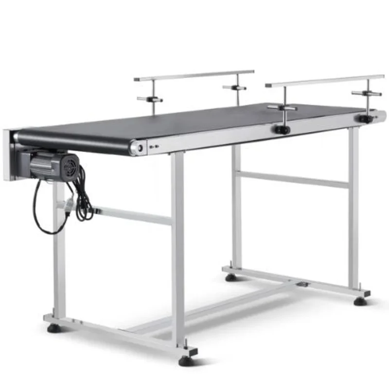 Belt Conveyor 59 x 23.6 inch Conveyor Table Heavy Duty Stainless Steel Motorized Belt Conveyor for Inkjet Coding Applications Powered PVC Belt
