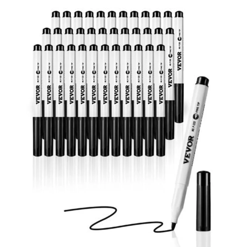 Black Dry Erase Markers Low-Odor Fine Point Easily Erased Bulk for School Office Home (36 Pack)