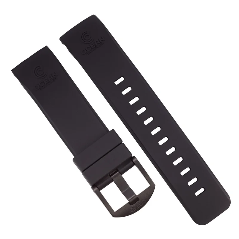 Black Fitted Rubber Strap for Core Diver - DLC Buckle - 22mm