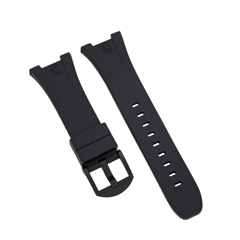 Black Integrated Rubber Strap for Bolt - DLC Buckle