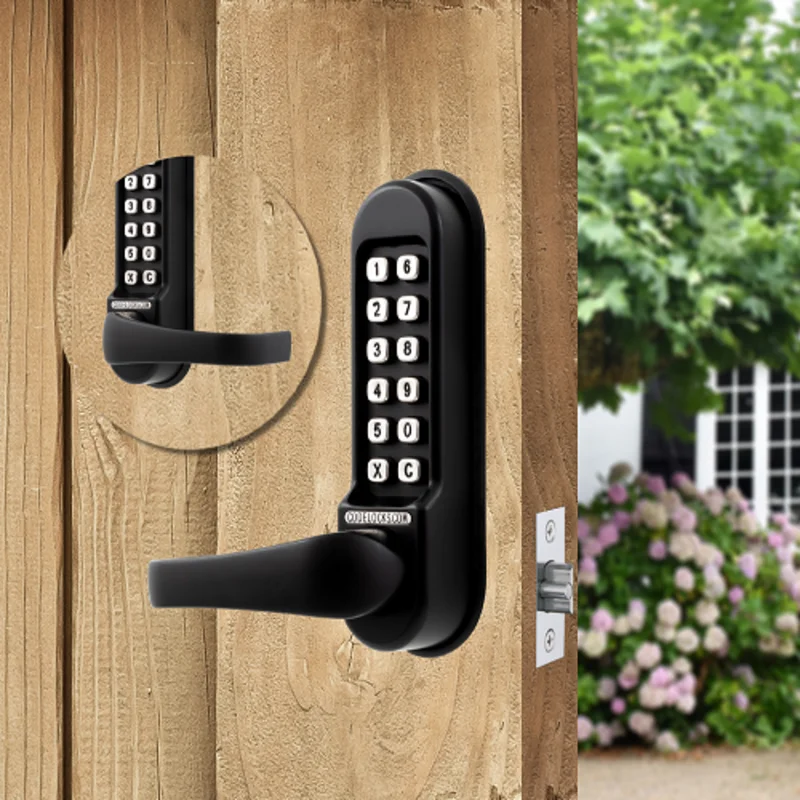 Black Marine Heavy Duty Code Free Mechanical Locks With Marine Tubular Latch and Back to Back Marine Tubular Latch