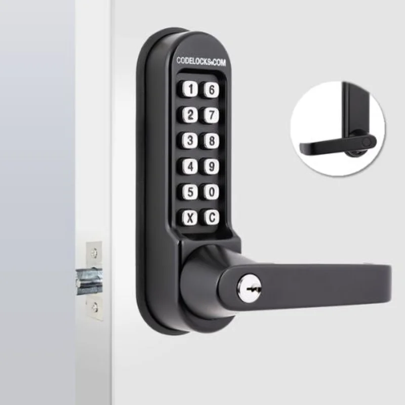 Black Marine Heavy Duty Non Code Free Mechanical Marine Tubular Latch with Key Override and Back to Back Marine Tubular Latch with Key Override