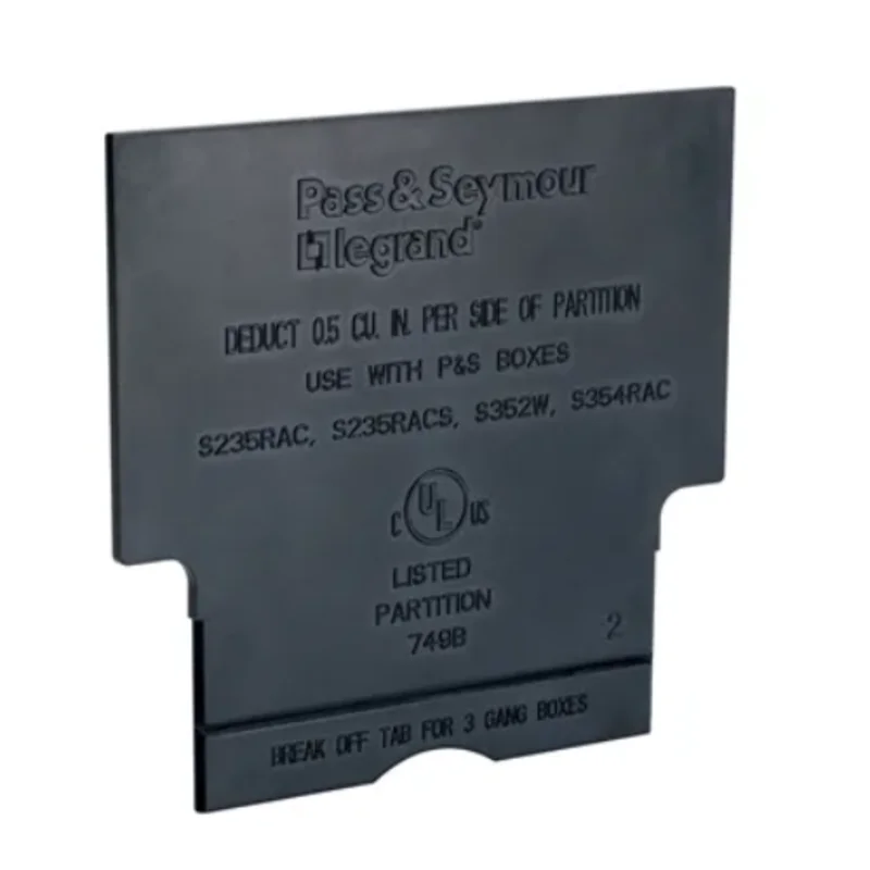 Black Non Metallic Low Voltage Box Divider Plate LVDIV1