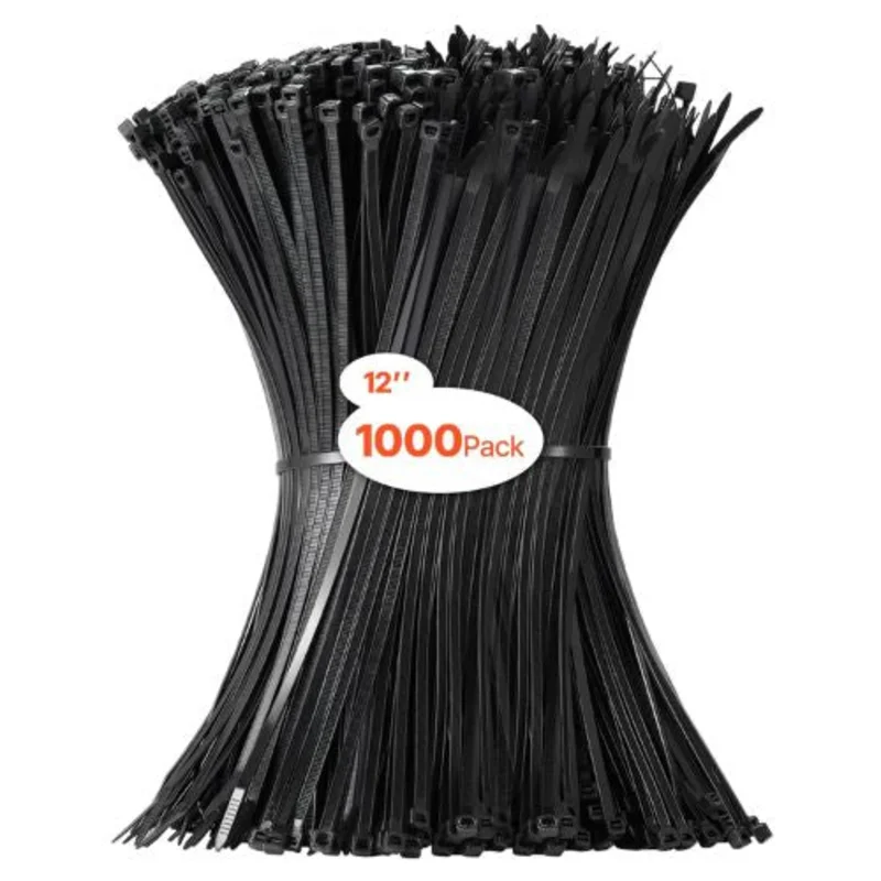 Cable Zip Ties 12-inch Cable Wire Ties 50lbs Tensile Strength 1000 Pack