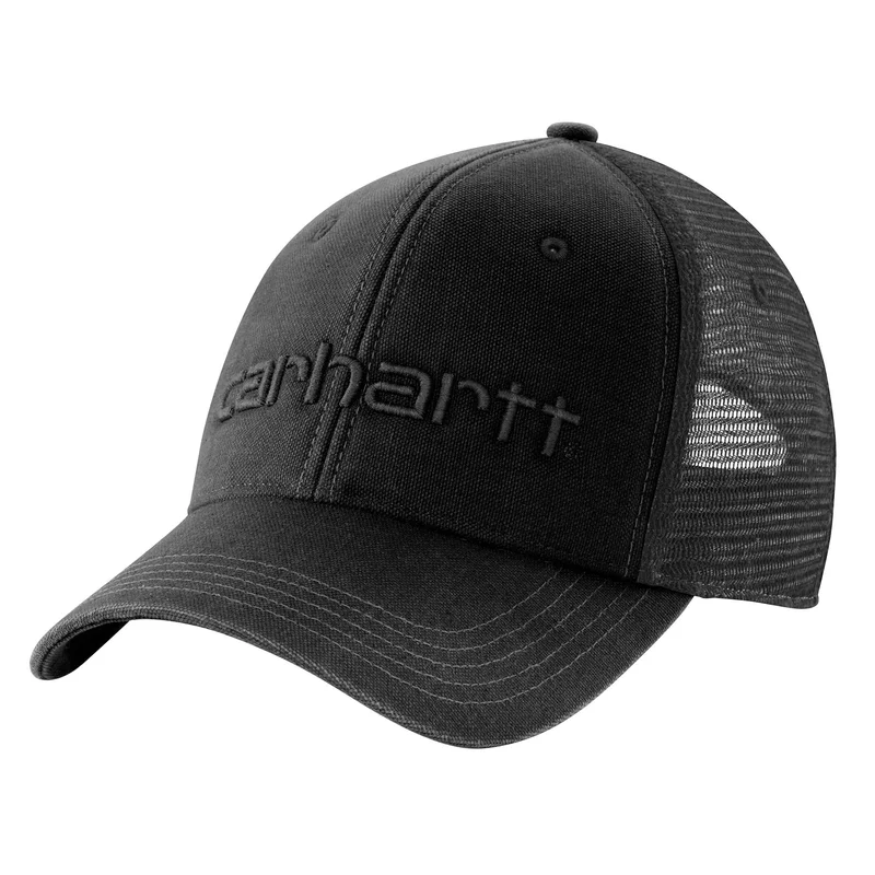 Carhartt Canvas Mesh-Back Logo Graphic Cap Asphalt/Black